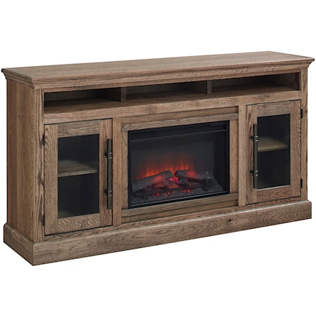 73" Fireplace Console with Glass Doors
