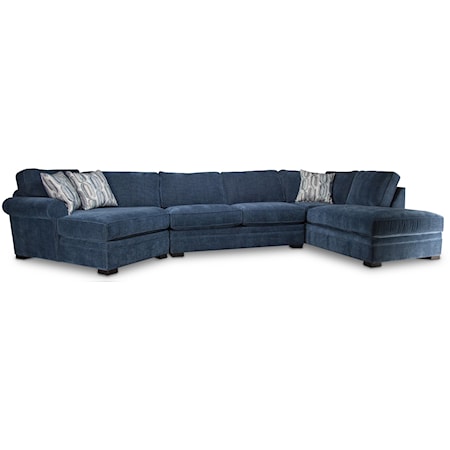 Linda Sectional Sofa with Accent Pillows